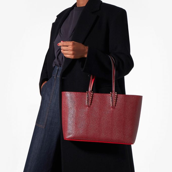 Christian Louboutin Cabata Small Creative Leather Tote Bags Tote Çanta Kadın Bordo | Türkiye AH4-07720M2