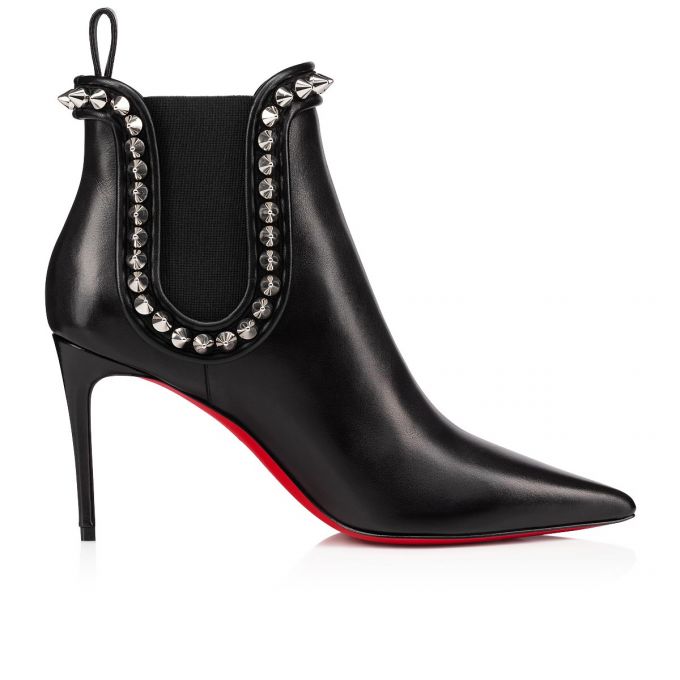 Christian Louboutin Capaboot 85 Calf Boots Bot Kadın Siyah Gümüş | Türkiye TH1-87918M5