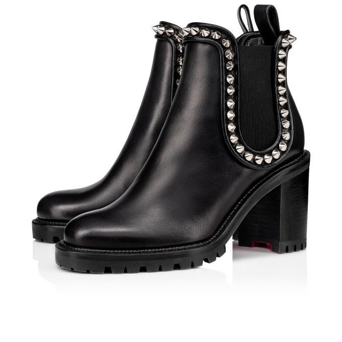 Christian Louboutin Capahutta 70 Calf Boots Bot Kadın Siyah Gümüş | Türkiye RI4-11371C7