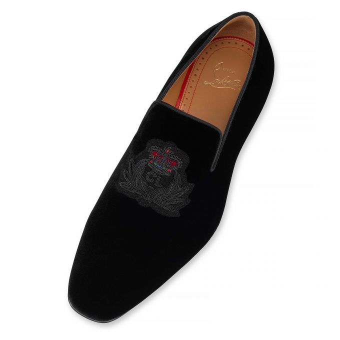 Christian Louboutin Captain Colonna 000 Velvet Loafer Makosen Erkek Siyah Altın | Türkiye RX8-11471N2