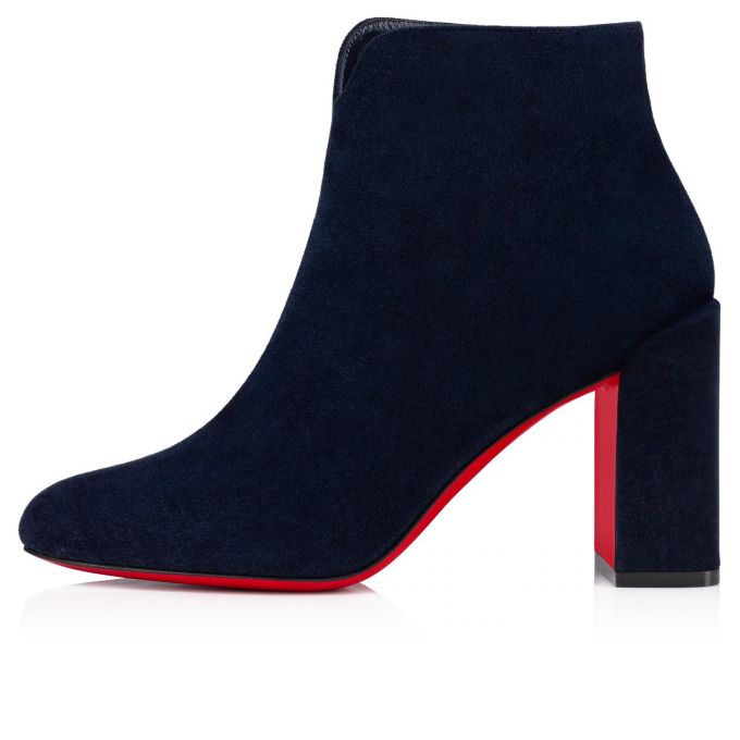 Christian Louboutin Castarika 85 Nocturne Veau Velours Boots Bot Kadın Siyah | Türkiye BY7-77307T7