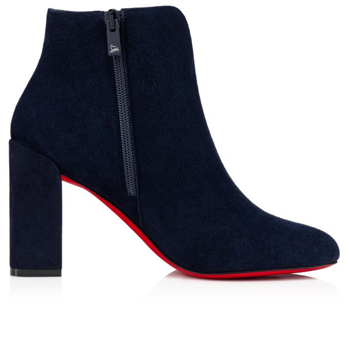 Christian Louboutin Castarika 85 Nocturne Veau Velours Boots Bot Kadın Siyah | Türkiye BY7-77307T7