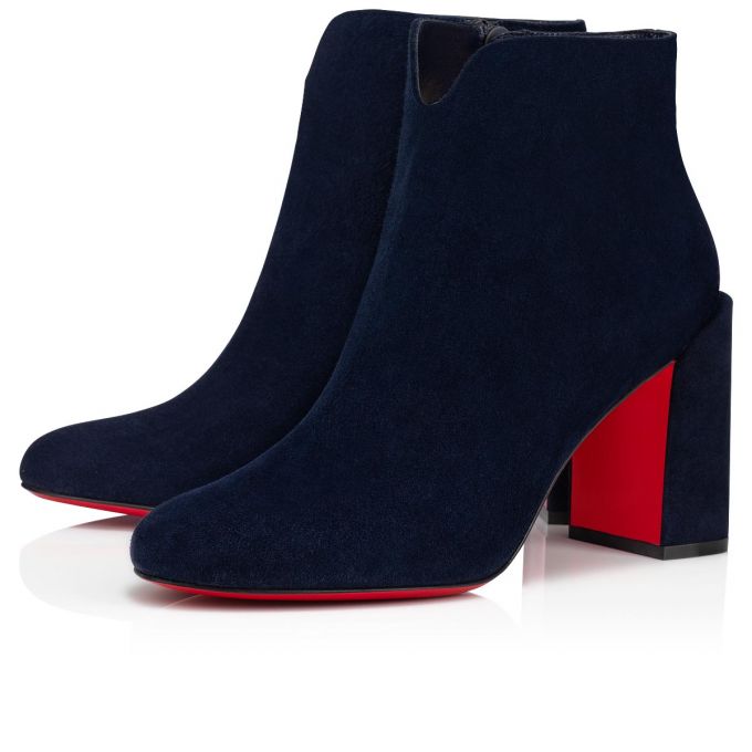 Christian Louboutin Castarika 85 Nocturne Veau Velours Boots Bot Kadın Siyah | Türkiye BY7-77307T7