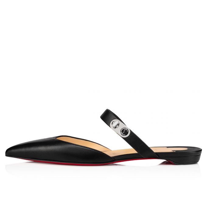 Christian Louboutin Choc Lock Nappa Flats Düz Ayakkabı Kadın Siyah | Türkiye RX1-93769J1