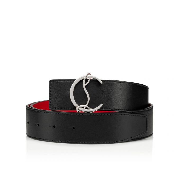 Christian Louboutin Cl Logo Belt 40 Classic Leather Belts Kemer Erkek Siyah Kırmızı Gümüş | Türkiye LH8-29102W1