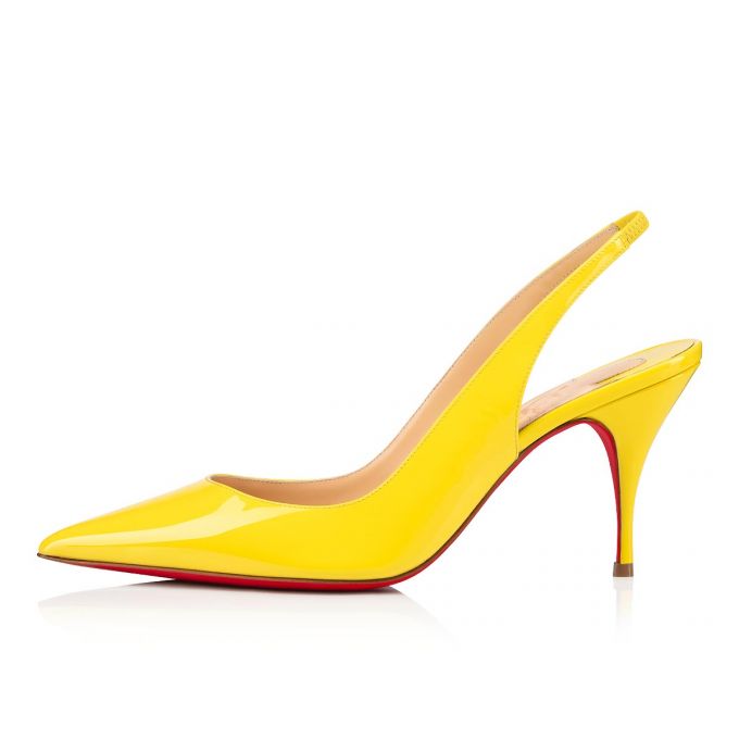 Christian Louboutin Clare Sling 080 80 Citronnade Patent Sandaletler Sandalet Kadın Sarı | Türkiye LL1-36283B5