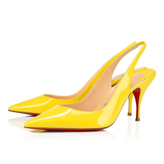 Christian Louboutin Clare Sling 080 80 Citronnade Patent Sandaletler Sandalet Kadın Sarı | Türkiye LL1-36283B5