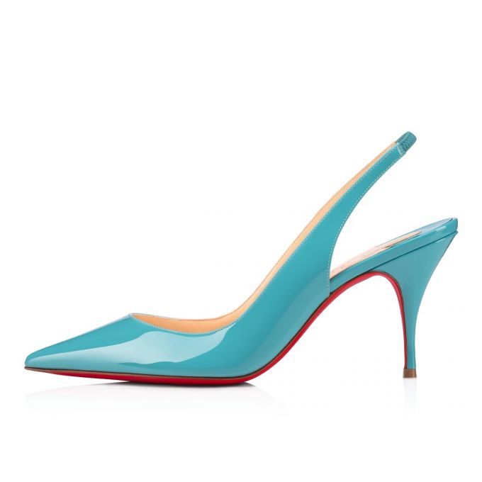 Christian Louboutin Clare Sling 080 80 Noumea Patent Pumps Stiletto Kadın Turkuaz | Türkiye EE0-24492R7