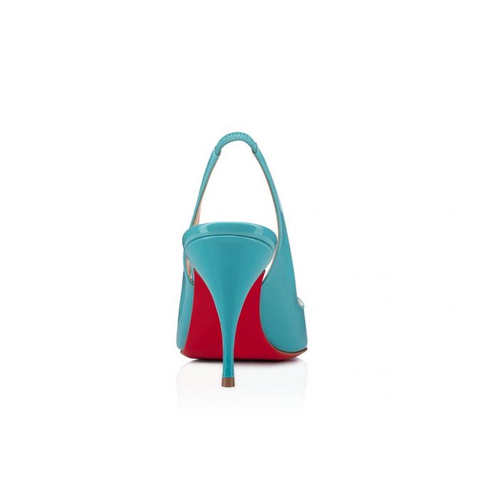 Christian Louboutin Clare Sling 080 80 Noumea Patent Sandaletler Sandalet Kadın Turkuaz | Türkiye GE1-68416R5