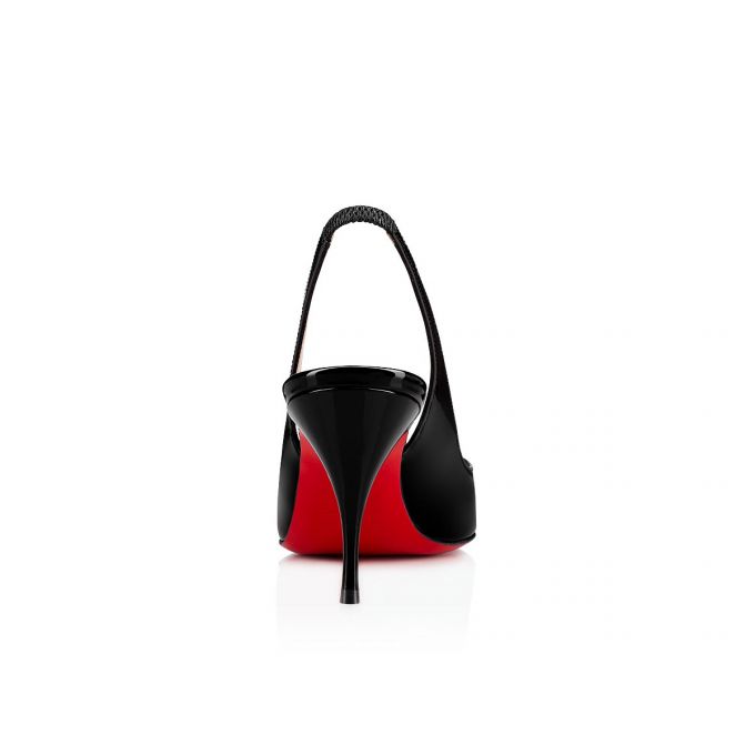 Christian Louboutin Clare Sling 080 80 Patent Sandaletler Sandalet Kadın Siyah | Türkiye HV3-84888O4