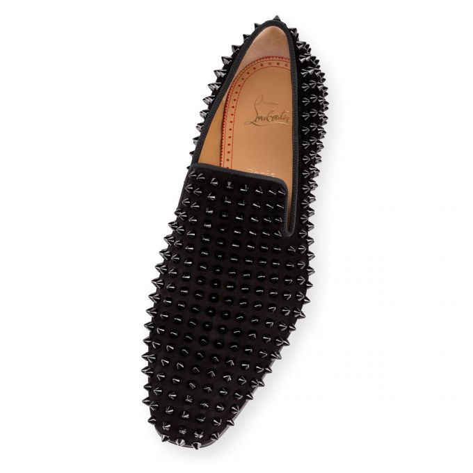 Christian Louboutin Dandelion Spike 000 Veau Velours Loafer Makosen Erkek Siyah | Türkiye DE2-04900N0