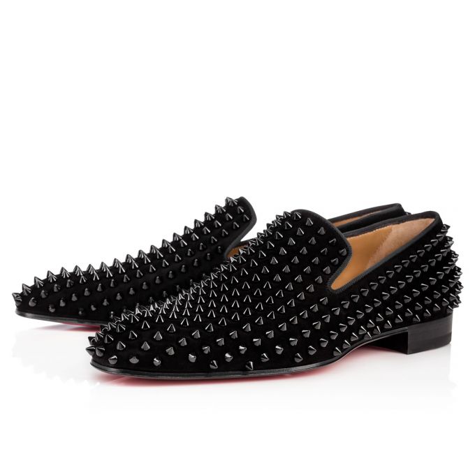 Christian Louboutin Dandelion Spike 000 Veau Velours Loafer Makosen Erkek Siyah | Türkiye DE2-04900N0