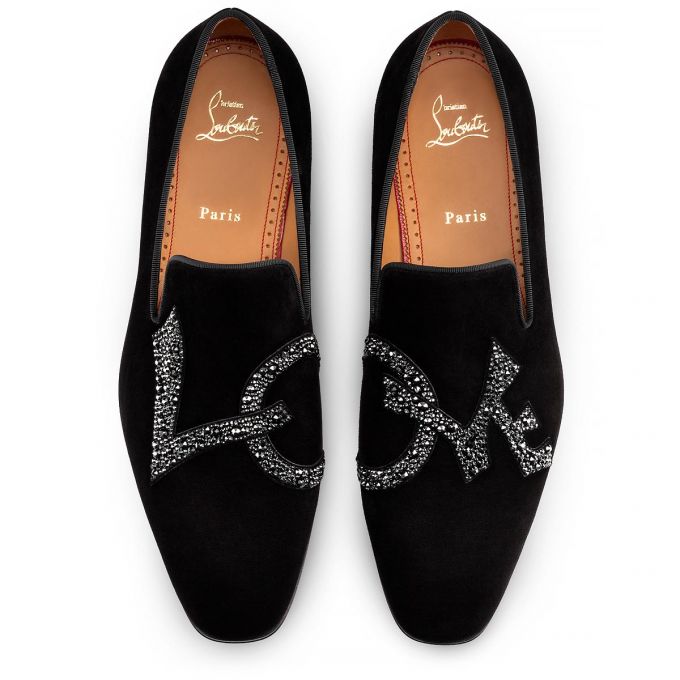 Christian Louboutin Dandylove Strass Veau Velours Loafer Makosen Erkek Siyah | Türkiye PU9-98429I2