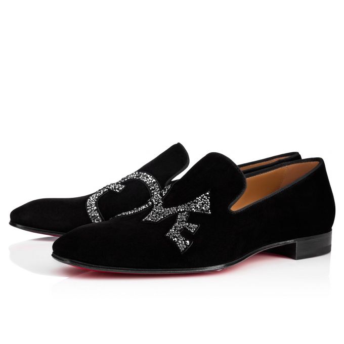 Christian Louboutin Dandylove Strass Veau Velours Loafer Makosen Erkek Siyah | Türkiye PU9-98429I2