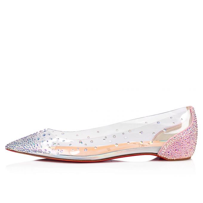 Christian Louboutin Degrastrassita Pvc Flats Düz Ayakkabı Kadın Pembe | Türkiye VC5-60576Q3