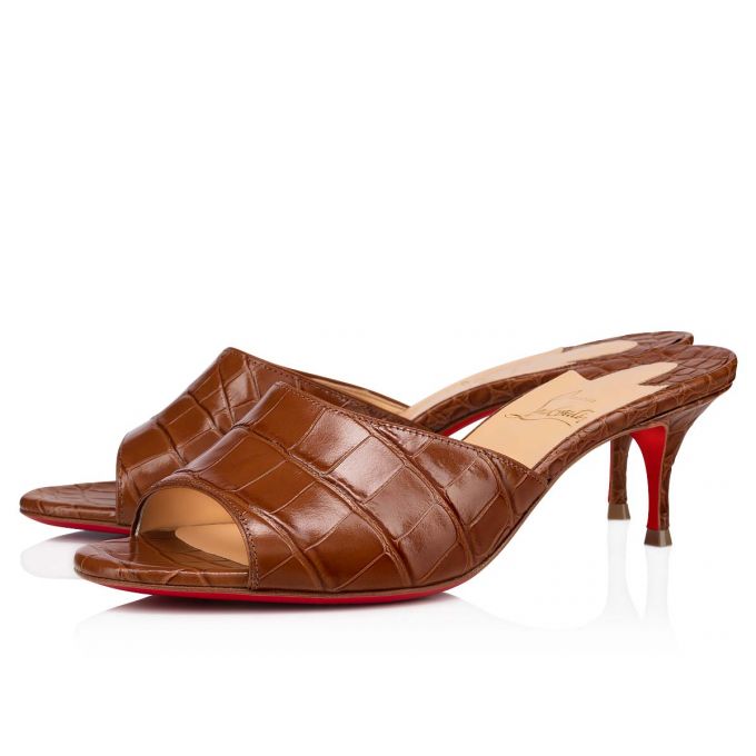 Christian Louboutin East Mule 55 Calf Mules Mules Kadın Kahverengi | Türkiye MZ4-89438A6