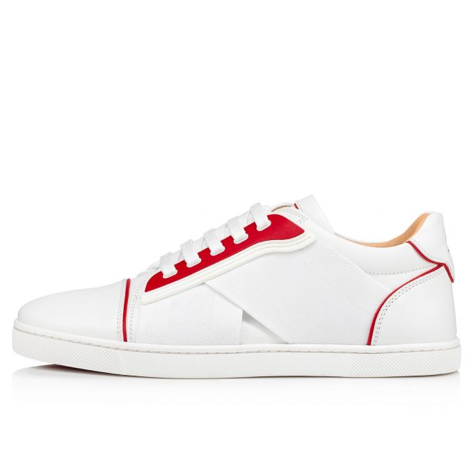 Christian Louboutin Elastikid 000 Calf Sneakers Spor Ayakkabı Kadın Beyaz Kırmızı | Türkiye PD6-93429I3