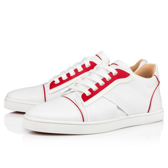 Christian Louboutin Elastikid 000 Calf Sneakers Spor Ayakkabı Kadın Beyaz Kırmızı | Türkiye PD6-93429I3