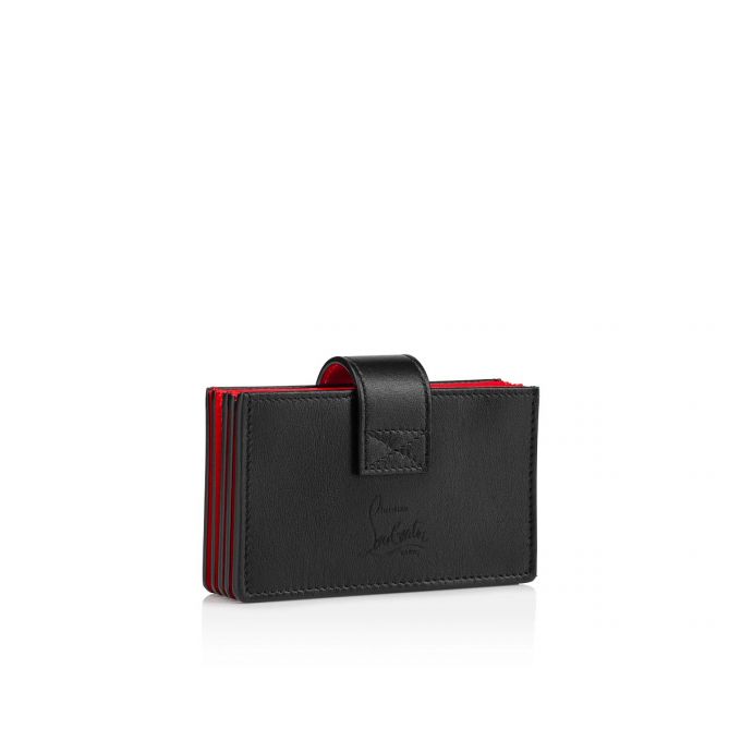 Christian Louboutin Elisa Accordeon Card Holder Classic Leather Card Holder Kartlık Kadın Siyah Altın | Türkiye UO6-09540L9