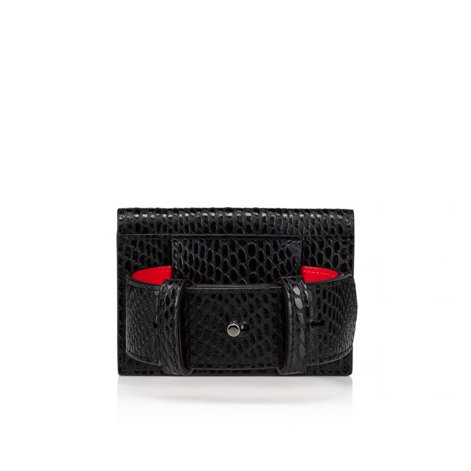 Christian Louboutin Elisa Ankle Card Holder Creative Leather Card Holder Kartlık Kadın Siyah | Türkiye HA3-12271G7