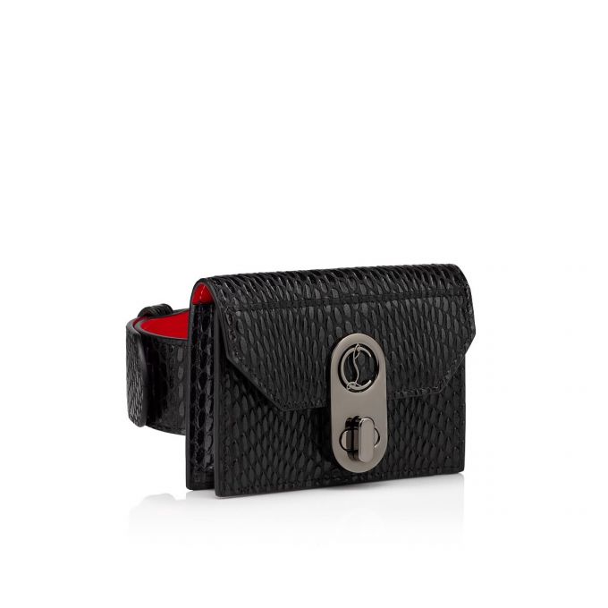 Christian Louboutin Elisa Ankle Card Holder Creative Leather Card Holder Kartlık Kadın Siyah | Türkiye HA3-12271G7