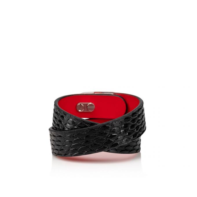 Christian Louboutin Elisa Bracelet Double 15 Calf Bracelets Bilezik Kadın Siyah Gümüş | Türkiye NK1-33503D1