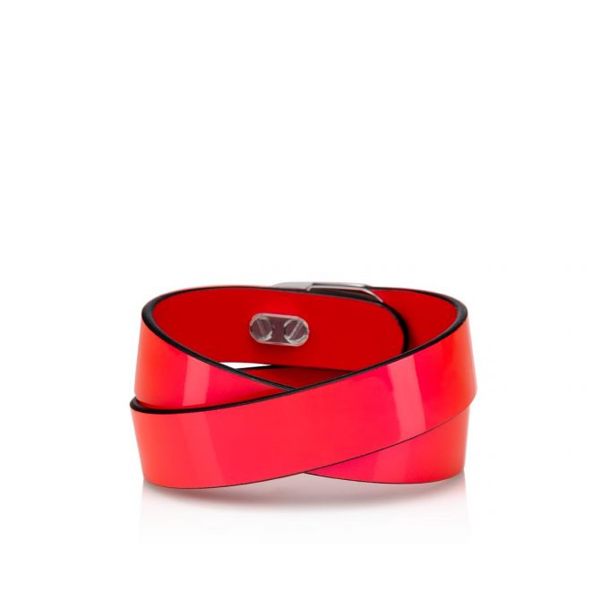 Christian Louboutin Elisa Bracelet Double Creative Leather Bracelets Bilezik Kadın Pembe Gümüş | Türkiye KH0-08760Z9