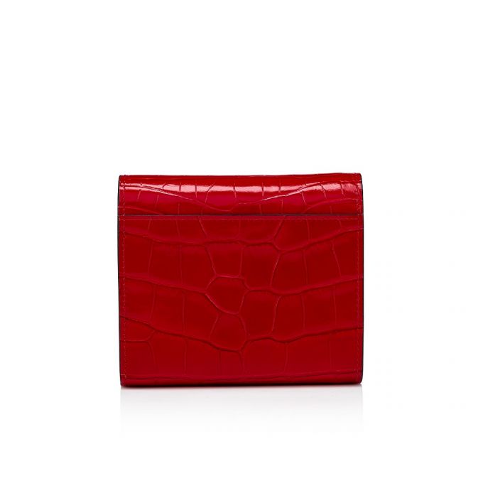 Christian Louboutin Elisa Compact Wallet Creative Leather Wallets Cüzdan Kadın Kırmızı | Türkiye OQ7-08530W0