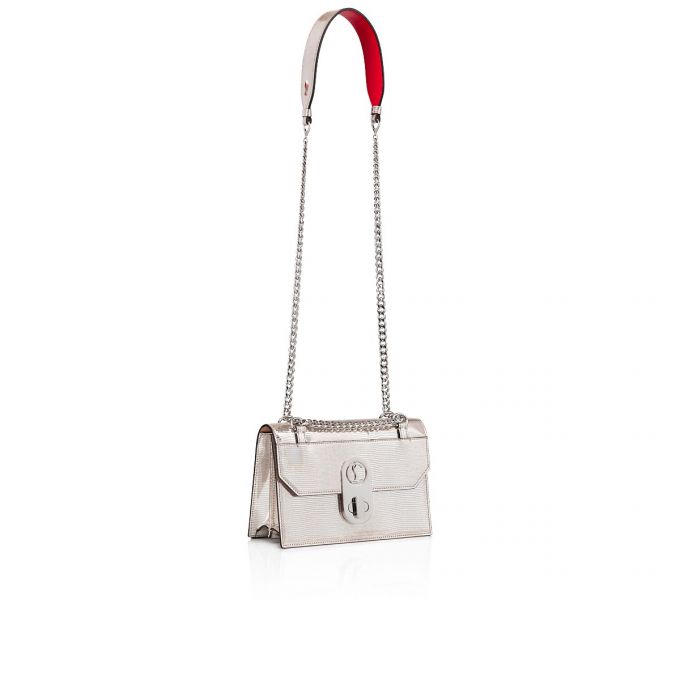 Christian Louboutin Elisa Small Creative Leather Cross Body Bags Atlet Çanta Kadın Bej Rengi Gümüş | Türkiye XT8-70127Y0