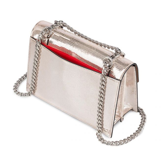 Christian Louboutin Elisa Small Creative Leather Cross Body Bags Atlet Çanta Kadın Bej Rengi Gümüş | Türkiye XT8-70127Y0