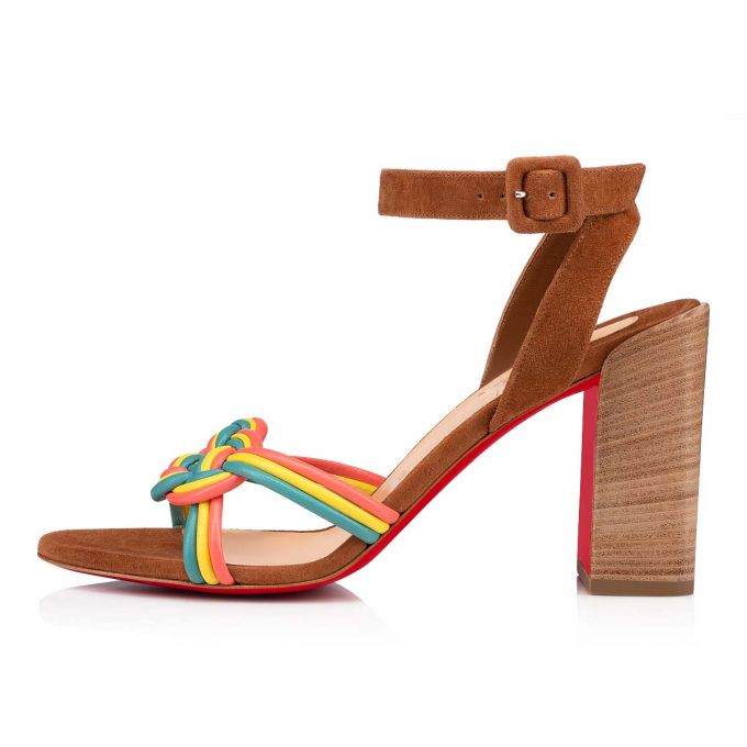 Christian Louboutin Ella 85 Nappa Sandaletler Sandalet Kadın Renkli Bej Rengi | Türkiye LP9-83978G3