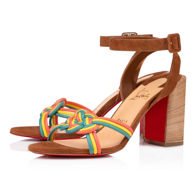 Christian Louboutin Ella 85 Nappa Sandaletler Sandalet Kadın Renkli Bej Rengi | Türkiye LP9-83978G3