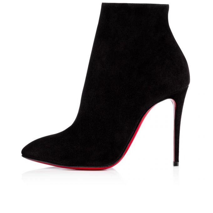 Christian Louboutin Eloise Booty 100 100 Veau Velours Boots Bot Kadın Siyah | Türkiye YG7-04270P4