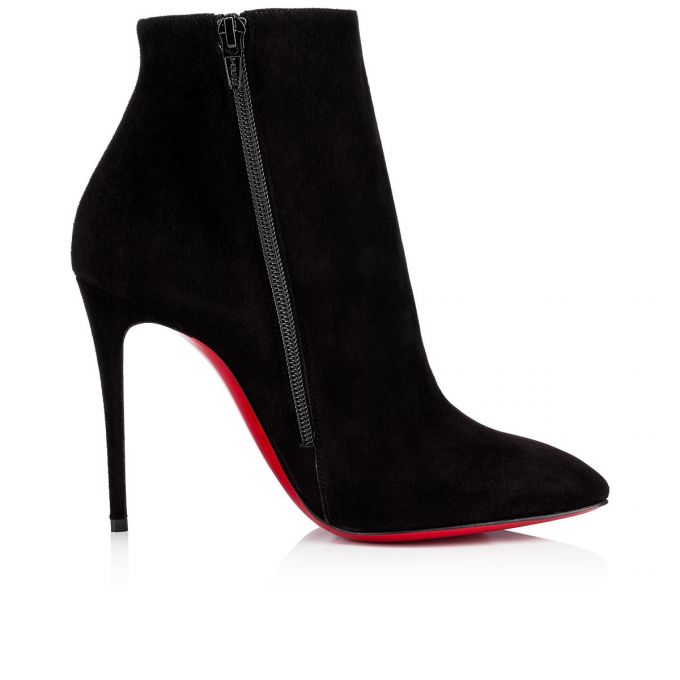 Christian Louboutin Eloise Booty 100 100 Veau Velours Boots Bot Kadın Siyah | Türkiye YG7-04270P4