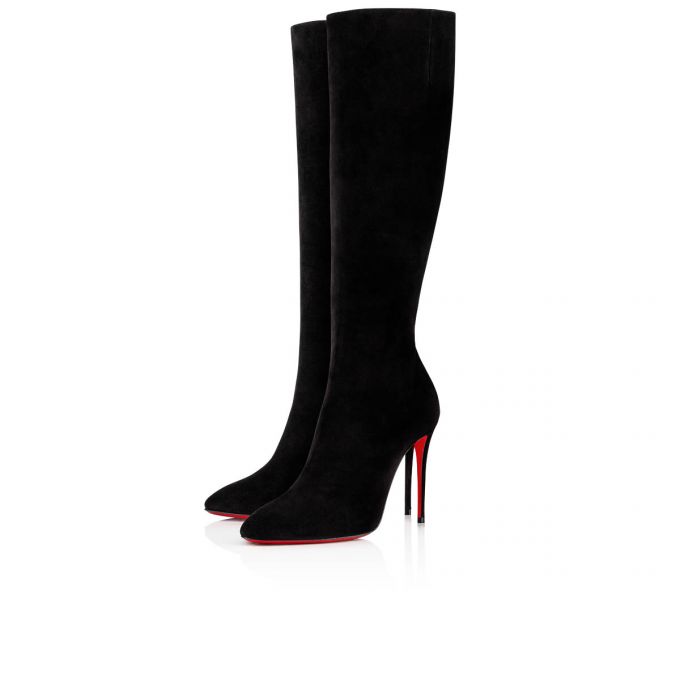 Christian Louboutin Eloise Botta 100 100 Veau Velours Boots Bot Kadın Siyah | Türkiye YM0-69766H0