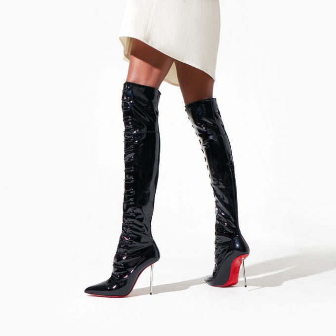 Christian Louboutin Epic Et French 100 Patent Boots Bot Kadın Siyah | Türkiye FD4-22852R5