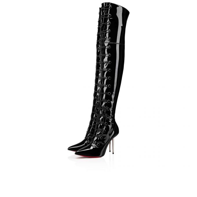 Christian Louboutin Epic Et French 100 Patent Boots Bot Kadın Siyah | Türkiye FD4-22852R5