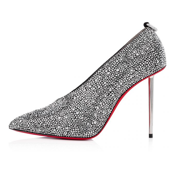 Christian Louboutin Et Pic Et Pump Strass 100 Suede Pumps Stiletto Kadın Siyah Gümüş | Türkiye RL5-80508T2