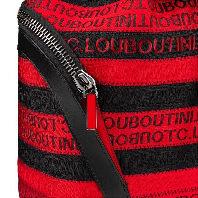 Christian Louboutin Explorafunk Creative Fabric Backpack Sırt Çantası Erkek Siyah Kırmızı | Türkiye HH4-91699U1