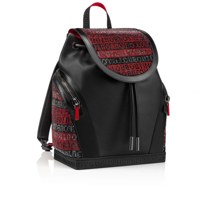 Christian Louboutin Explorafunk S Creative Leather Backpack Sırt Çantası Erkek Siyah Kırmızı | Türkiye WY3-83578Z6