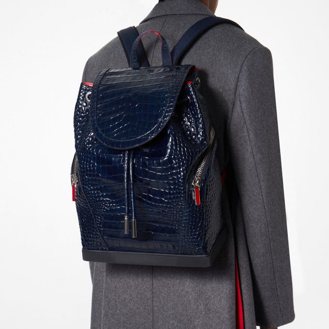 Christian Louboutin Explorafunk S Creative Leather Backpack Sırt Çantası Erkek Mavi | Türkiye NZ5-45084M1