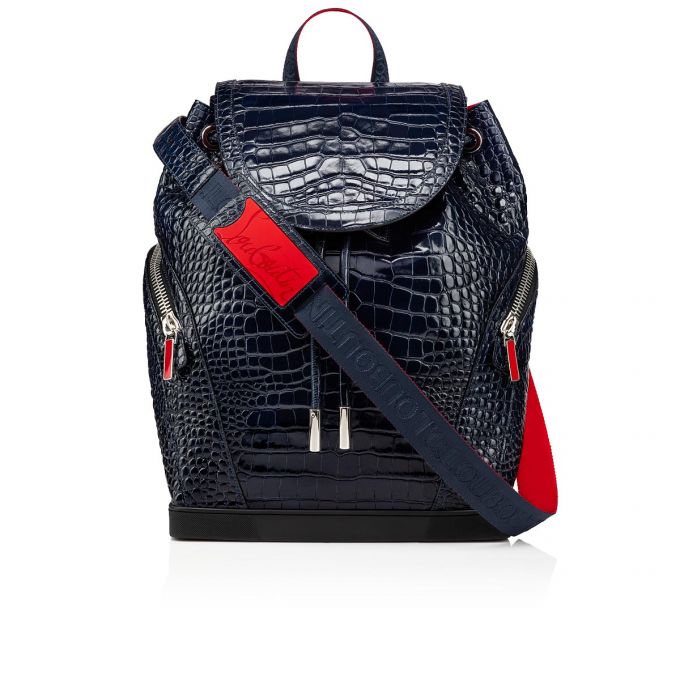 Christian Louboutin Explorafunk S Creative Leather Backpack Sırt Çantası Erkek Mavi | Türkiye NZ5-45084M1