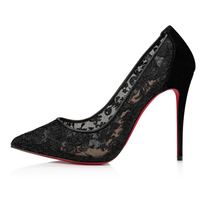 Christian Louboutin Follies Lace 100 Version Dentelle Pumps Stiletto Kadın Siyah | Türkiye BP5-61956Y4