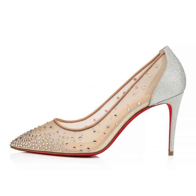 Christian Louboutin Follies Strass 085 85 Version Glitter Pumps Stiletto Kadın Gümüş | Türkiye PF2-04190J5