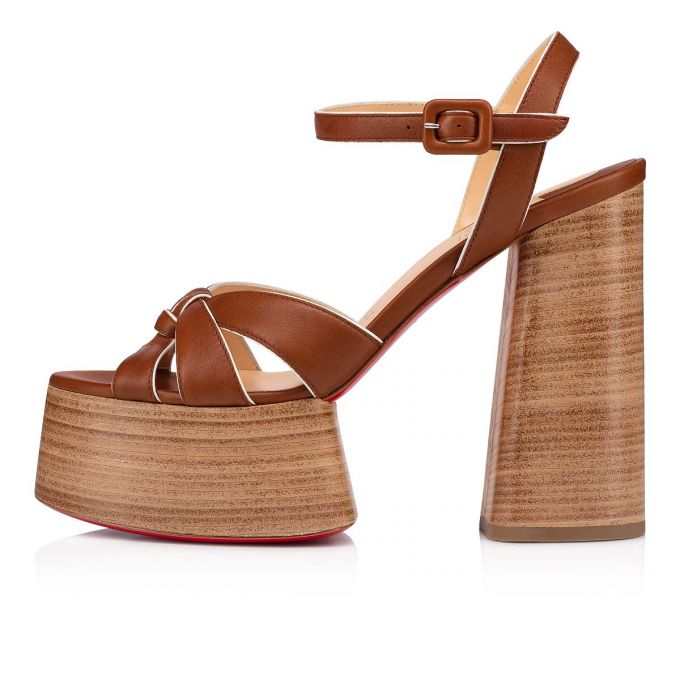 Christian Louboutin Foolanjalili 130 Calf Sandaletler Sandalet Kadın Pembe Bej Rengi | Türkiye WV6-90199X2