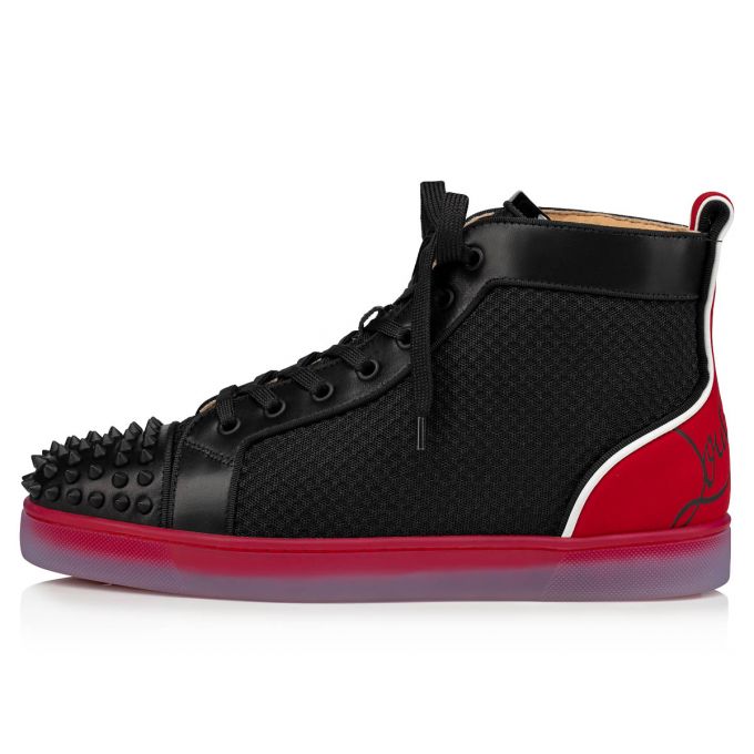 Christian Louboutin Fun Lou Spikes 000 Version Mesh Sneakers Spor Ayakkabı Erkek Siyah Kırmızı | Türkiye NU9-13891P7