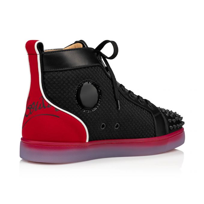 Christian Louboutin Fun Lou Spikes 000 Version Mesh Sneakers Spor Ayakkabı Erkek Siyah Kırmızı | Türkiye NU9-13891P7