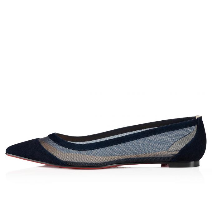 Christian Louboutin Galativi 000 Version Marine Veau Velours Flats Düz Ayakkabı Kadın Lacivert | Türkiye LZ1-54255B7