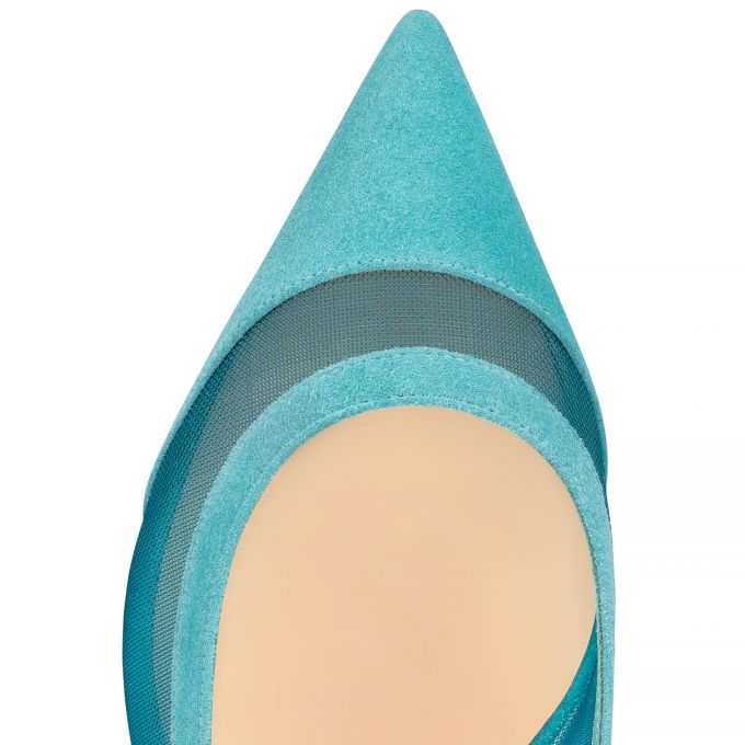 Christian Louboutin Galativi 000 Version Noumea Veau Velours Flats Düz Ayakkabı Kadın Turkuaz | Türkiye LT0-24612Z5