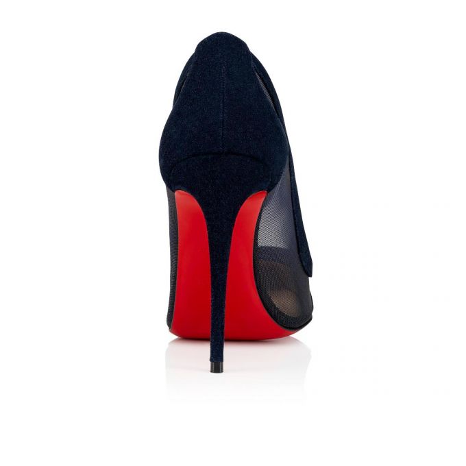 Christian Louboutin Galativi 100 100 Version Marine Veau Velours Pumps Stiletto Kadın Lacivert | Türkiye UY5-62816B3